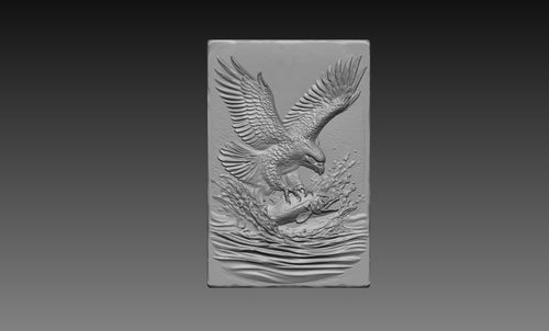 Bald Eagle River Trout 3D Relief STL File, Wildlife CNC Carving Digital Download