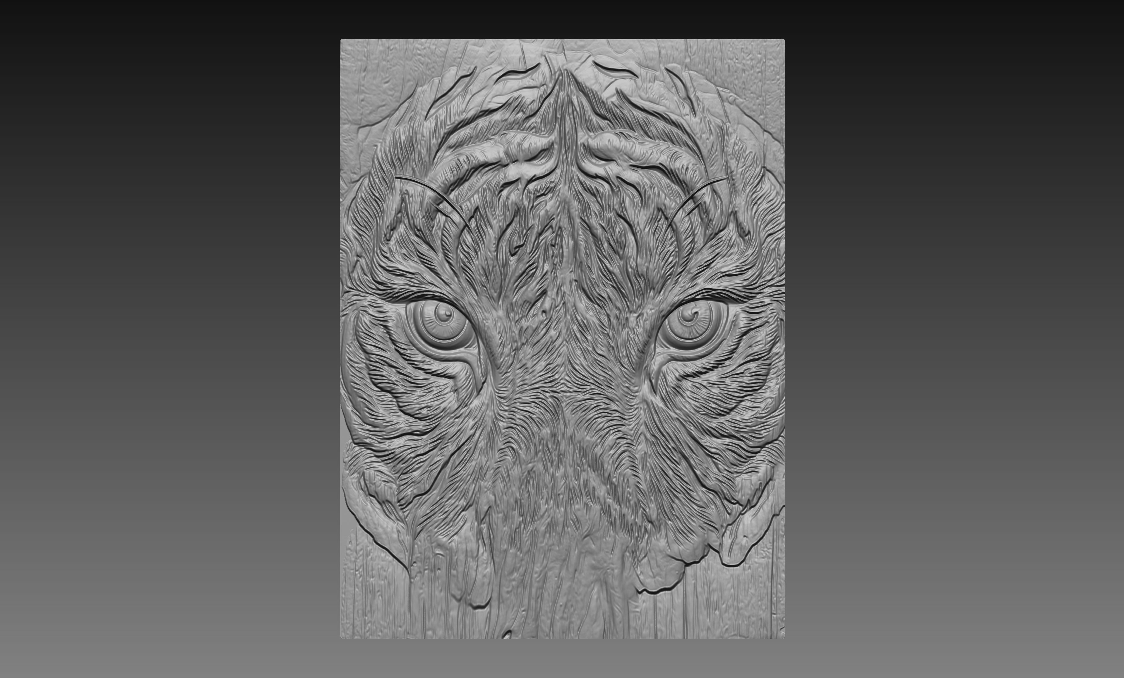 Tiger Eyes Close Up 3D Relief STL File, Jungle Animal Wildlife CNC Carving Digital Download