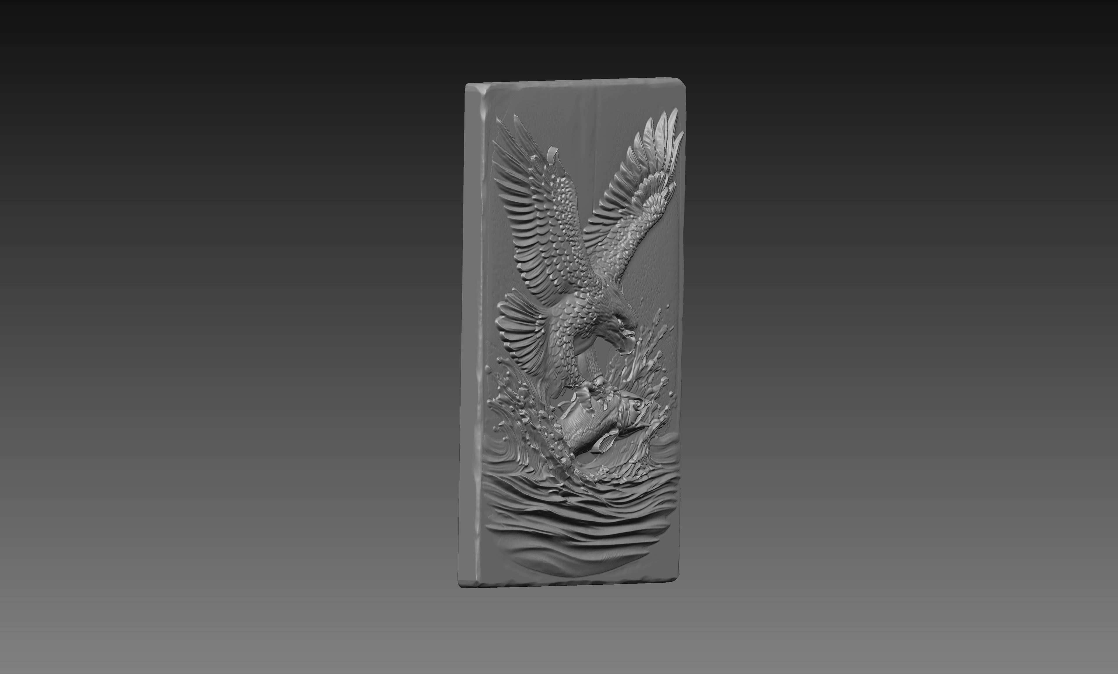 Bald Eagle River Trout 3D Relief STL File, Wildlife CNC Carving Digital Download