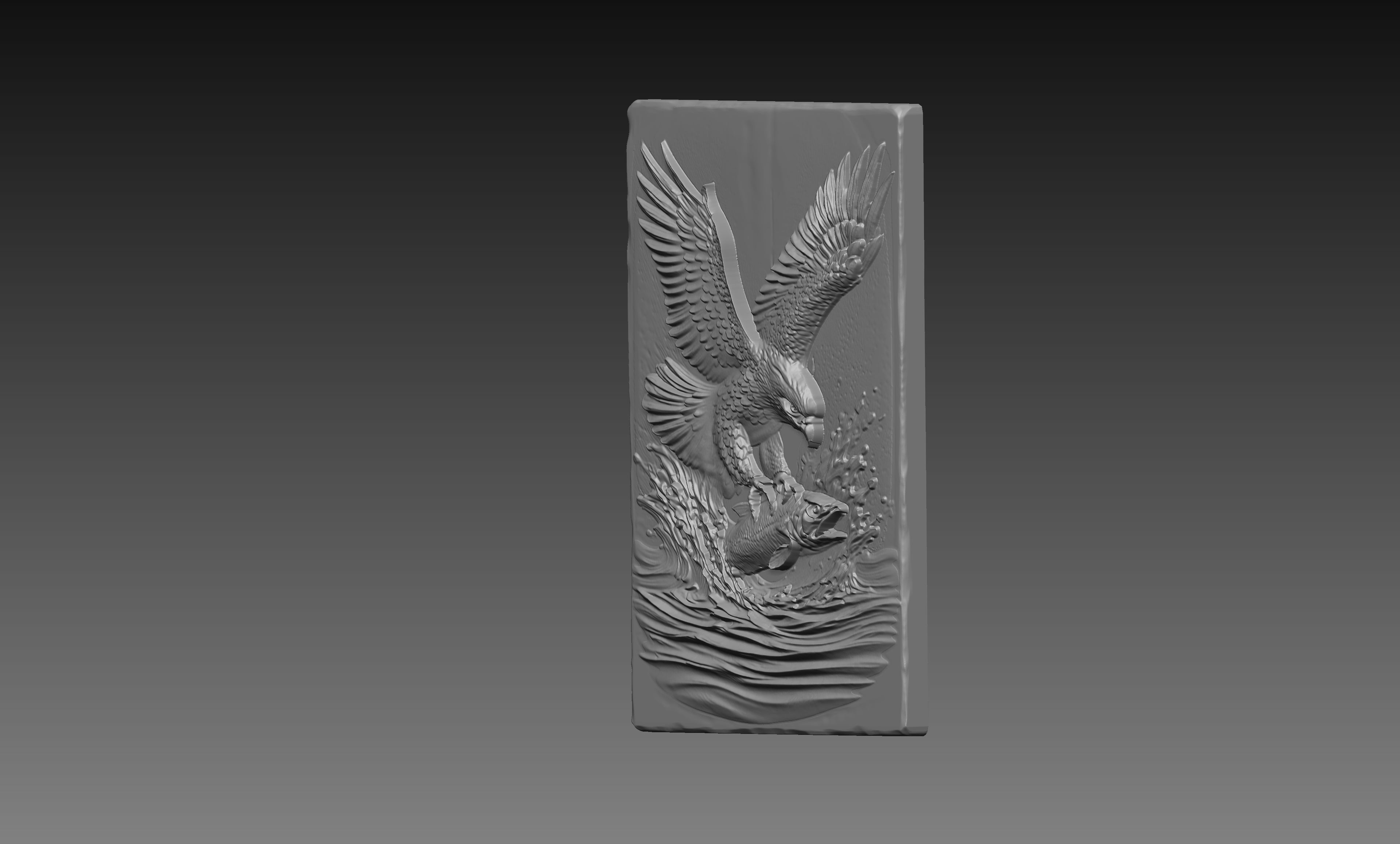 Bald Eagle River Trout 3D Relief STL File, Wildlife CNC Carving Digital Download