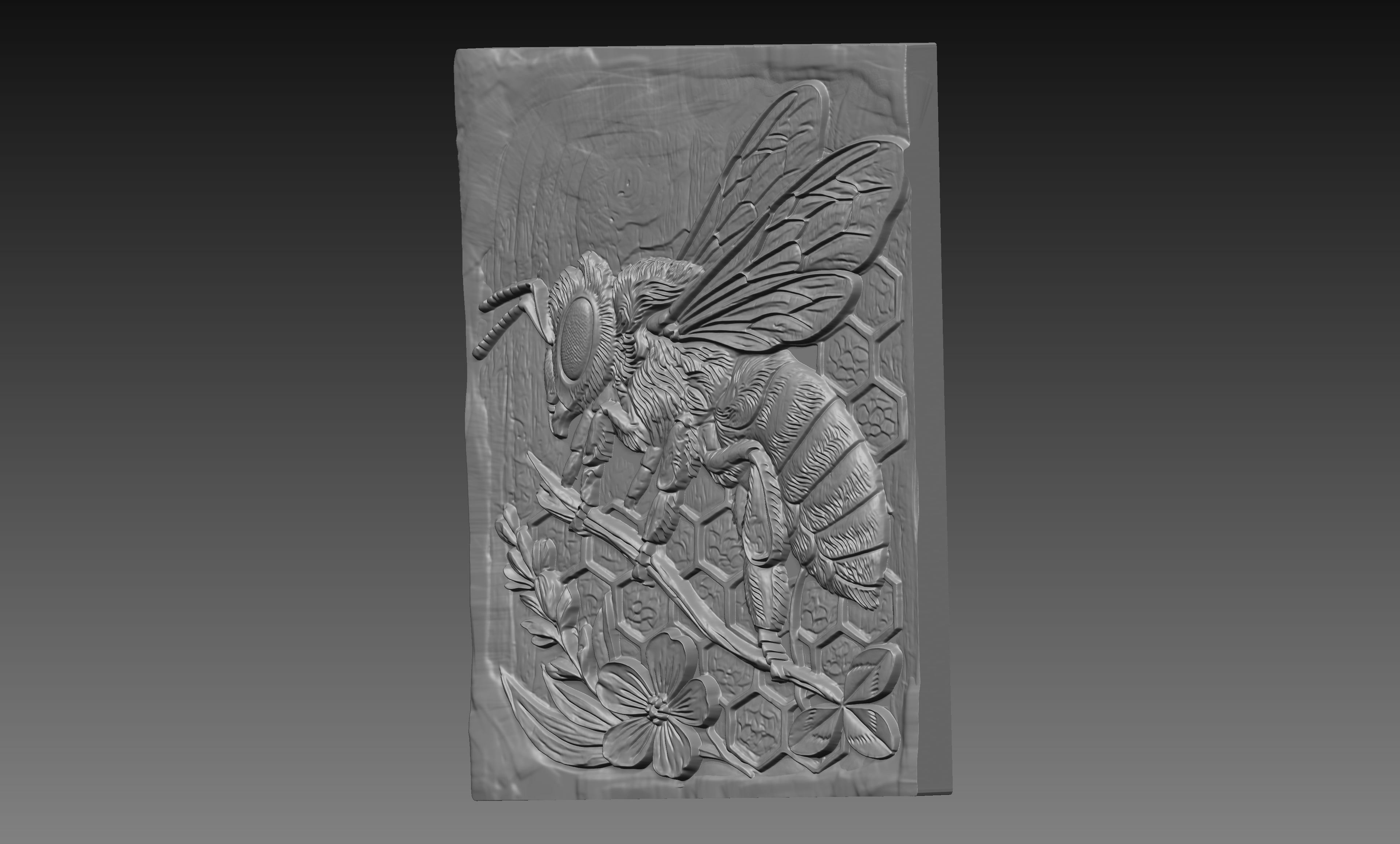 Honey Bee Honeycomb 3D Relief STL File, Nature CNC Carving Digital Download