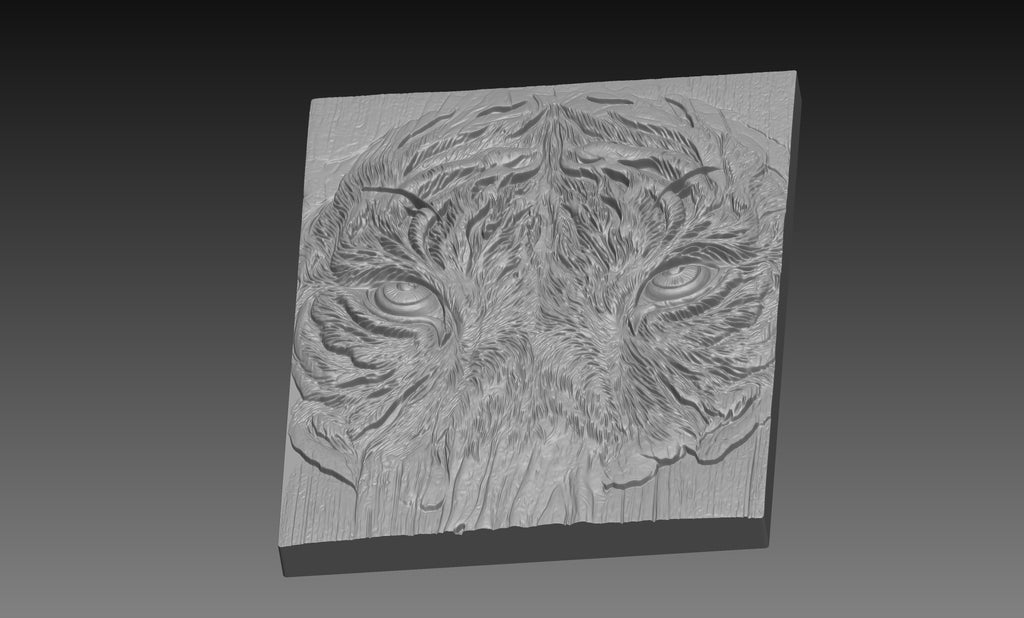 Tiger Eyes Close Up 3D Relief STL File, Jungle Animal Wildlife CNC Carving Digital Download