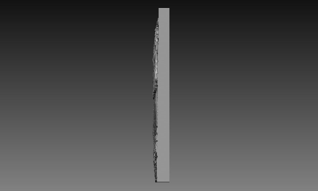 Elephant Mud Savannah 3D Relief STL File, Wildlife CNC Carving Digital Download