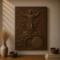 Jesus Rising Tomb 3D Relief STL File, Christian CNC Carving Digital Download