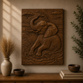 Elephant Mud Savannah 3D Relief STL File, Wildlife CNC Carving Digital Download