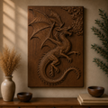 Fire Dragon Breathing Flames 3D Relief STL File, Fantasy CNC Carving Digital Download