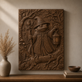 DND Frog Wizard Lantern 3D Relief STL File, Fantasy Tabletop CNC Carving Gaming Decor Digital Download