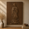 Virgin Mary Praying 3D Relief STL File, Christian CNC Carving Digital Download
