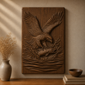 Bald Eagle River Trout 3D Relief STL File, Wildlife CNC Carving Digital Download