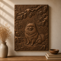 Pomeranian Winter Woodland 3D Relief STL File, Dog CNC Carving Digital Download